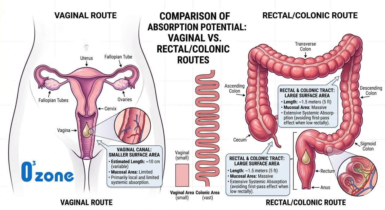 Comparison of Absorption Potential: Vaginal vs Rectal/Colonic Routes